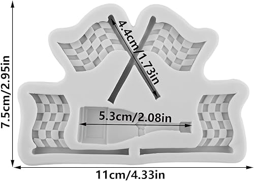 Sijiangmold Drapeau de voiture de course Moules en silicone Bouteille de champagne Moule à fondant pour décoration de gâteau Chocolat Cupcake Topper Bonbons Argile polymère Pâte à fleurs - Nail Gallerys