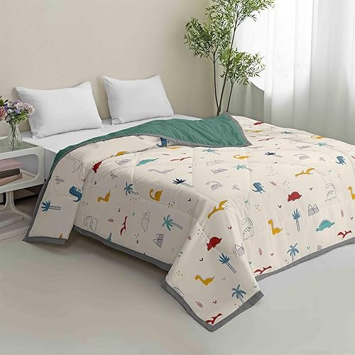 Odot Couette sans Housse Lavable 4,5 Tog, Couette Réversible Ete Legere et Fine - Douce et Confortable, Légère Respirante Couverture Quilting d'Été (Plante Grise,220 * 260cm) - Nail Gallerys