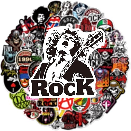 Yoimckay 104 Pièces Autocollants Rock, Esthétiques Stickers, DIY Décorations Autocollants, Stickers Vinyle Imperméables pour Ordinateur Portable, Voitures, Moto, Vélo, Planche à roulettes, Valise - Nail Gallerys