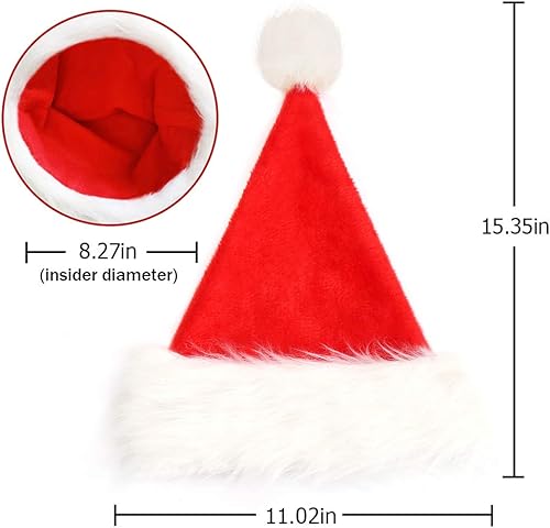 CCINEE Lot de 2 chapeaux de Père Noël pour enfants, chapeaux de Père Noël en velours et peluche rouge pour décoration de la maison et fournitures de fête - Nail Gallerys