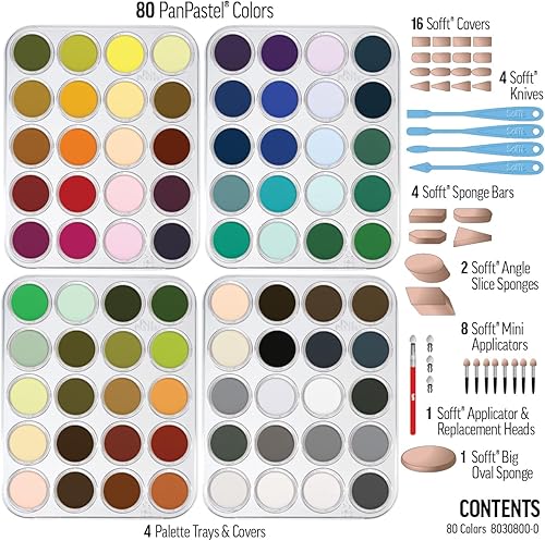 PanPastel Colorfin PPSTL80 Lot de 80 pastels d'artiste ultra doux - Nail Gallerys