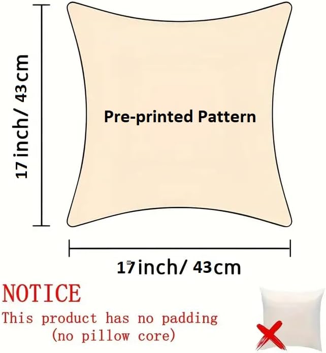 XDEGHUANGSS Fleurs de pivoine roses Kit à Crochet de Petit Coussin - Toile Imprimée - 43x43 cm - Pour Adultes - Nail Gallerys