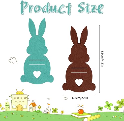 10 Pièces Set Cadeau Pâques en Feutre, Décorations Créatives Lapins Porte-Billets, Idée Cadeau Originale pour Enfants et Décoration de Table (Multicolore) - Nail Gallerys