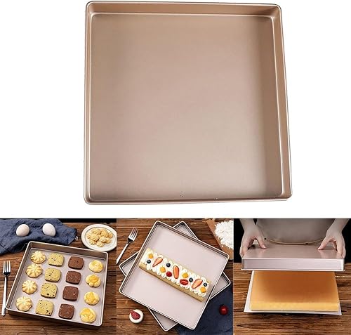 Honseadek Moule à gâteau carré anti-adhésif en acier au carbone de 28 x 27,9 cm, haute performance conçu pour une répartition homogène de la chaleur - Nail Gallerys