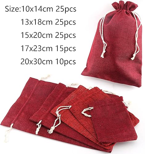 YIEUR Lot de 15 sachets de calendrier de l'Avent pour mariage, fiançailles, calendrier de l'Avent (rouge-17 x 23 cm) - Nail Gallerys