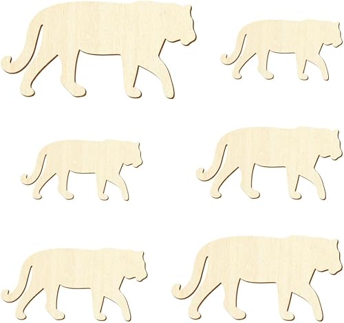 Tigre en bois V1 – Décoration bricolage 3-50 cm, lot de 1 pièce, largeur 15 cm - Nail Gallerys