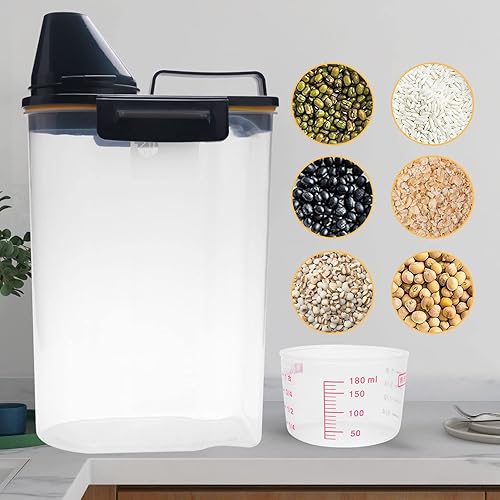 Tagtight Boîte Hermetiques Alimentaires en Plastique avec bec verseur, Boite Rangement Cuisine, récipient de détergent, distributeur de nourriture sèche pour céréales, cornflakes, farine, café, pâtes - Nail Gallerys