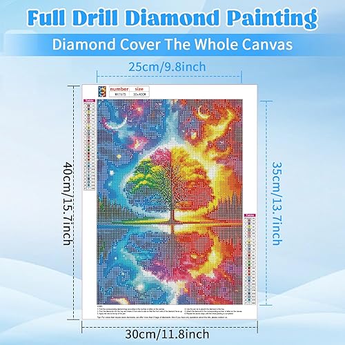 DOMROM Arbre Diamond Painting Kit Adulte, 5D Ciel étoilé Diamant Painting Complet, Peinture Diamant Artisanat Strass Point de Croix Cristal Painting 30x40cm - Nail Gallerys