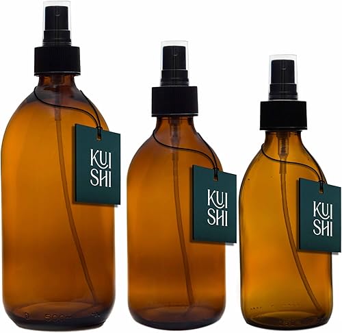 Flacon pulvérisateur en Verre ambré Kuishi [500ml], Flacon pulvérisateur de Parfum en Verre idéal pour Les parfums, Le Sommeil et Les vaporisations d'ambiance (sans BPA) - Nail Gallerys