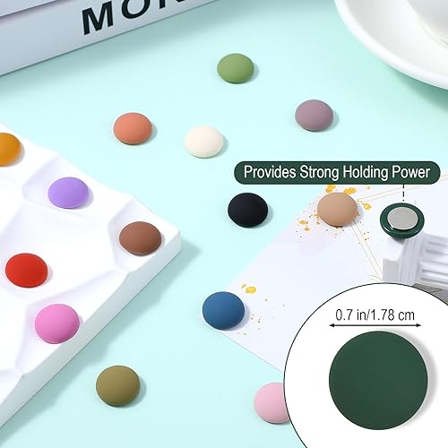 Lot de 16 aimants de réfrigérateur ronds colorés pour casier, jolis aimants mats décoratifs et puissants pour tableau blanc, cuisine, bureau, maison, carte, lettres, lave-vaisselle - Nail Gallerys