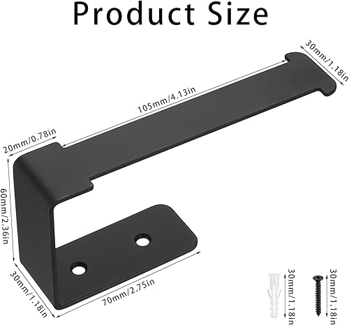 Support Papier Toilette Mural, Porte Rouleau Papier Devidoir Derouleur Papier Toilette Murale en Acier INOX Noir pour Cuisine Salle de Bain WC - Nail Gallerys