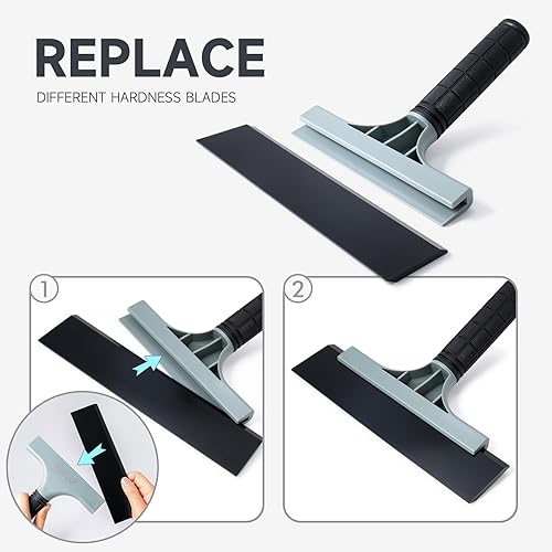 FOSHIO 8 Pouces Raclette de Douche en Silicone, Raclette à Glace, raclette à Eau pour Voiture, raclette de Salle de Bain, Petite raclette pour Voiture, Outil de Nettoyage Raclette - Nail Gallerys