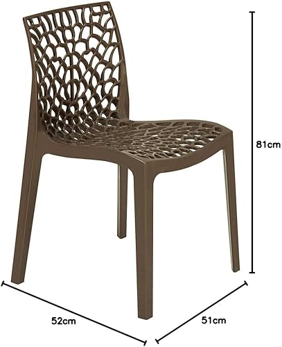 Grandsoleil S6316MK Upon Gruvyer Chaise empilable en polypropylène Moka 51 x 52 x 81 cm, Marron - Nail Gallerys