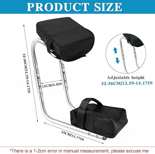 Bocguy Siège genoux pour le jardinage - Hauteur réglable - Avec coussin de genoux - Portable - Pour le jardinage, les genoux - Outils économes en travail - Nail Gallerys