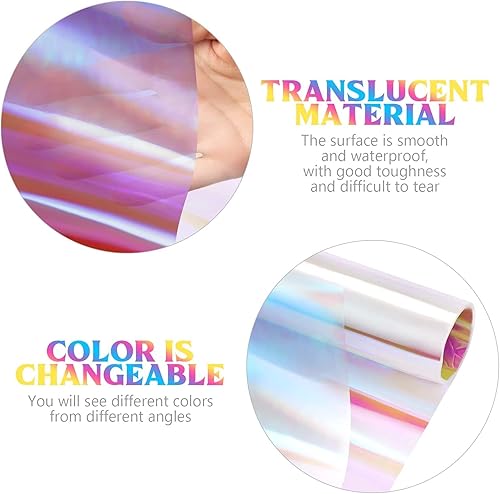KAHEIGN 40 FeuillesPapier d'emballage Cellophane, 60cm x 50cm Film Irisé Film d'emballage Cadeau en Cellophane Papier d'emballage De Fleurs avec 2 Rouleaux De Ruban De Satin De 20 M - Nail Gallerys