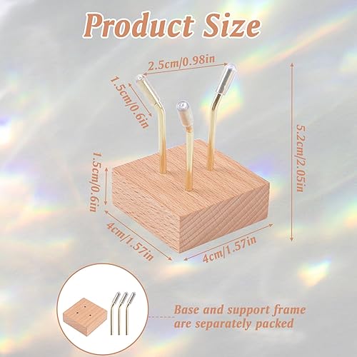 HOMMDECO Lot de 2 petits présentoirs en bois à trois pinces pour collection de minéraux de roche, agate fossiles, cristaux de corail, pierres précieuses - Nail Gallerys