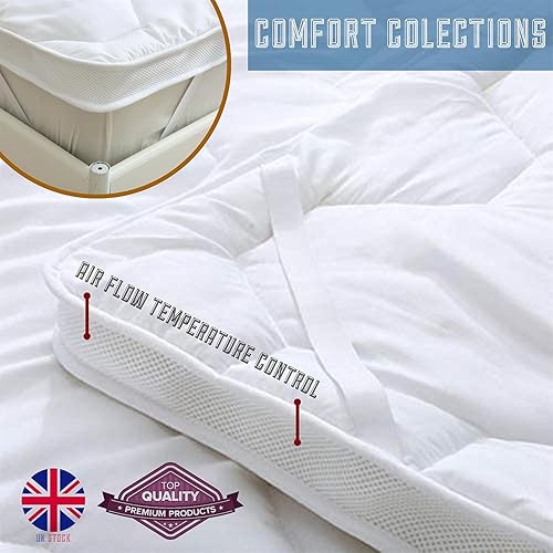 Surmatelas en microfibre avec rembourrage en fibre creuse hypoallergénique ultra doux à circulation d'air pour lit king size 152 cm x 200 cm environ - Nail Gallerys