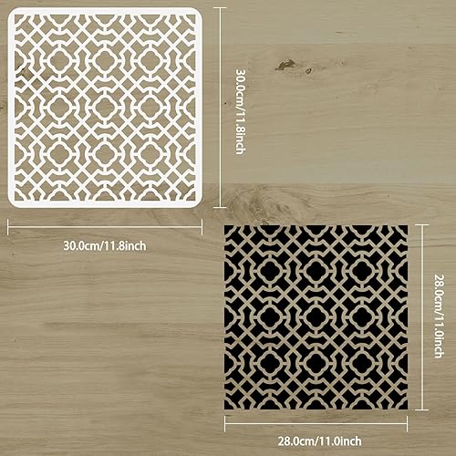 FINGERINSPIRE Pochoir de Sol 30x30cm Modèle de Pochoir de Carreau de Mandala Pochoir de Grille Traditionnel Grands Pochoirs de Mandala Réutilisables pour Peinture Sur Sol Carrelage Tissu Meubles - Nail Gallerys