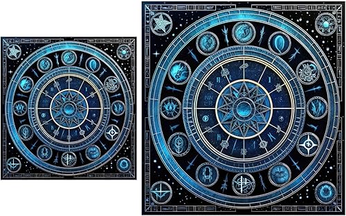 Tarot Nappe Runes Divination Nappe Astrologie Oracle Tapis de jeu de société Carré Nappe de table Nappe spirituelle - Nail Gallerys
