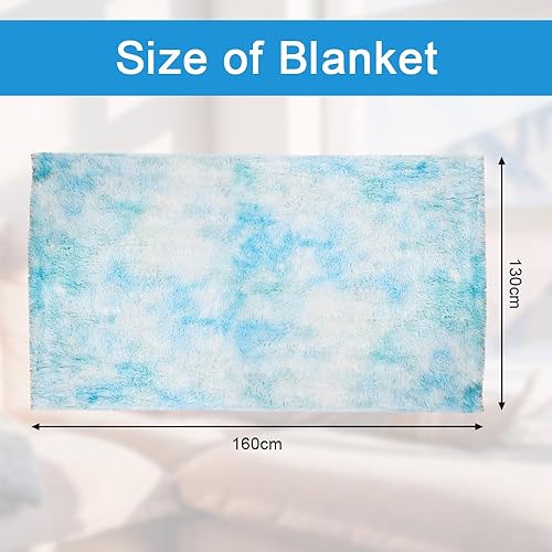 XRPRPX Plaid Couverture Polaire Super Doux 130 x 160 cm, Bleu Blanc, Super Chaude Jeté de Canapé Douce pour Cadeau Anniversaire Hiver Noël - Nail Gallerys