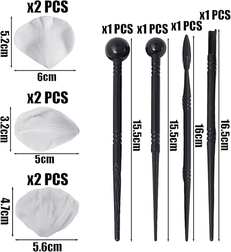 ZBHDEYG 3 Types de Fleurs en Silicone, Lot de 4 Stylos à Fondant, Moule à Biscuits en Forme de Fleur, Rose et Pétale - Nail Gallerys