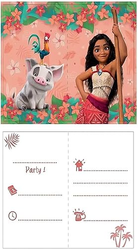 Procos 6 Invitations Vaiana 2 - Rose - Nail Gallerys