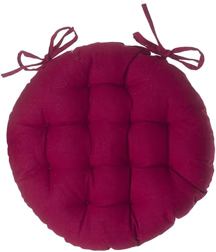 Easydistri Galette De Chaise Ronde - Lot De 4 - D 38 Cm - Rouge-Violet - Nail Gallerys