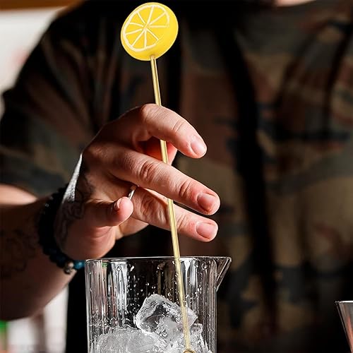 Lot de 10 touillettes à café en métal – Bâtons de mélange au citron pour boissons – Mélangeur à cocktail en acier inoxydable, bâton de mélange pour mélanger cocktails et boissons - Nail Gallerys
