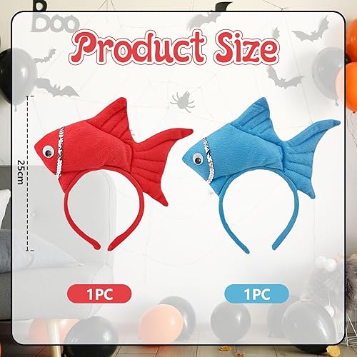 Kotkiddy Bandeaux poisson rouges et bleus, bandeaux style poisson mignon pour enfants, accessoires de costume poisson pour fêtes - Nail Gallerys