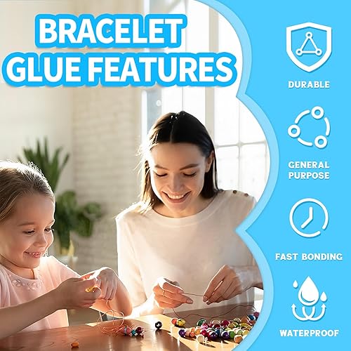 Colle à bracelet, Adhésif bracelet transparent, maintient parfaitement le fil, perles d'argile, tissus, kit de fabrication de bijoux - Nail Gallerys