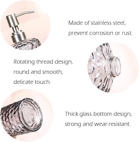 YunNasi Distributeur de Savon en Verre et Buse en Acier Inoxydable pour Salle de Bain, WC ou Cuisine (Jaune) - Nail Gallerys