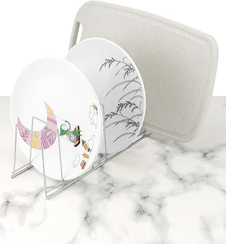 QWORK® 2 pièces support de couvercle de casserole, égouttoir à vaisselle, acier inoxydable, support d'organisateur de cuisine pour assiettes, couvercle de casserole, poêles - Nail Gallerys