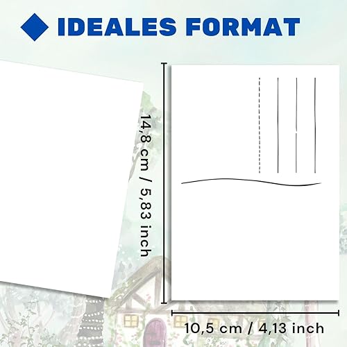 perfect ideaz - Aquarelle cartes postales - 45 feuilles, DIN-A6, 290 g/m² - Papier Premium blanc naturel - Papier Watercolor sans acide, certifié FSC - Nail Gallerys