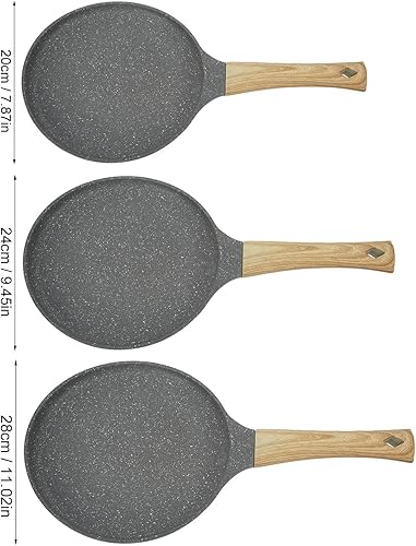 Glomora Poêle à Crêpes 20 cm,Crêpière avec Revêtement Antiadhésif,poignée en bakélite,Tous Feux dont Induction - Nail Gallerys