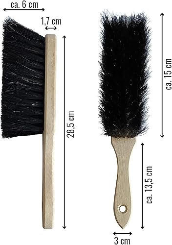 Lead Home Lot de 3 Brosses à Main Balayettes en Poils Naturels - Fabriquées en Allemagne - Nail Gallerys