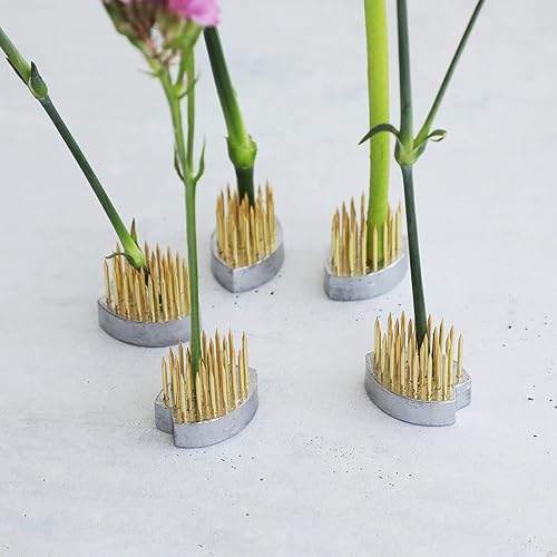 Wazakura Lot de 5 Supports Pique Fleurs Kenzan pour Ikebana, Fabriqués au Japon, en Forme de Pétales de Fleur de Cerisier pour Arrangements Floraux - Nail Gallerys