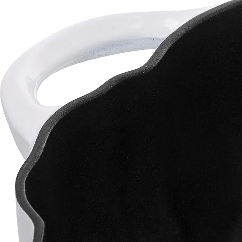 STAUB Cocotte en fonte avec bouton en acier inoxydable, fabriquée en France, pour 3 à 4 personnes, blanc - Nail Gallerys