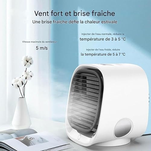 Oribreeze Climatiseur, Oribreeze Climatiseur Mobile Silencieux,Refroidisseur D'air Personnel Anti-Fuite À 3 Vitesses For Voiture, Camping, Bureau (C) - Nail Gallerys