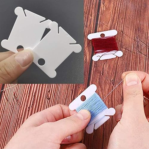 Lot de 200 bobines de fil en plastique, bobines de fil en plastique, bobines de fil à broder, organisateur de bobines de fil, cartes de fil avec enrouleur pour point de croix, couture, rangement - Nail Gallerys