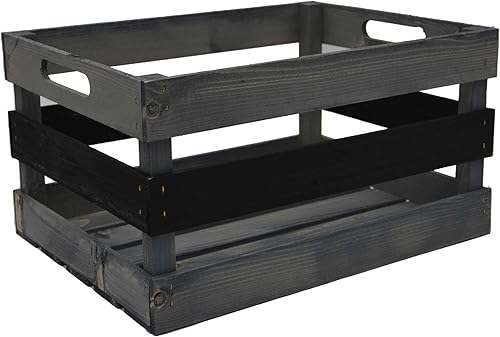 UNUS Lot de 3 caisses en bois vintage - Boîte de rangement en bois - 39 x 29 x 21 cm - Nail Gallerys