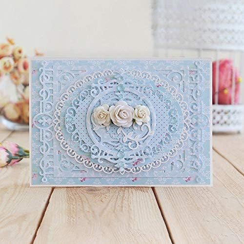 YunTrip Lot de 4 matrices de découpe en métal avec cadre ovale pour loisirs créatifs, scrapbooking, gaufrage décoratif pour la fabrication de cartes - Nail Gallerys