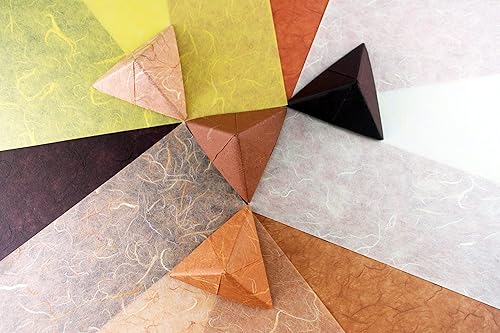 Lot de 50 feuilles de papier de mûrier - Couleurs unies - Motif origami - Fabriquées à la main - Pour fabrication de cartes et découpages - Jaune - Nail Gallerys