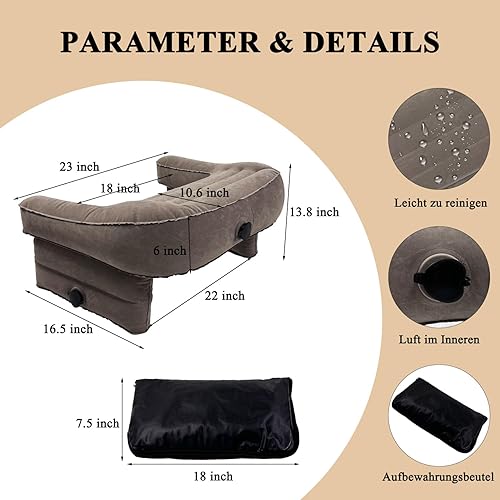 fisca Coussin de lecture avec accoudoirs pour jouer au lit, travailler, grand coussin de lecture pour adultes, réglable en hauteur, pour s'asseoir dans le lit, le canapé, le sol, le canapé - Nail Gallerys