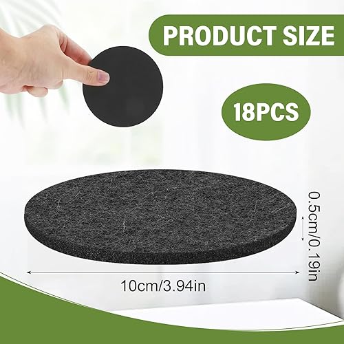 18 sous-Verres en Feutre Rond de 10 cm, Antidérapant Dessous de sous-Verres Lavable Table Cuisine Coaster Set pour Tasses, Verres, Bar et Table - Nail Gallerys