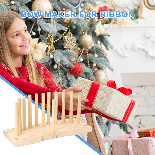 Qeepucak Machine à Ruban en Bois avec 12 tiges de positionnement, Machine à nœuds Double Face, Fournitures de Fabrication de nœuds pour Ruban, Couronne, Ornements, Emballage Cadeau - Nail Gallerys