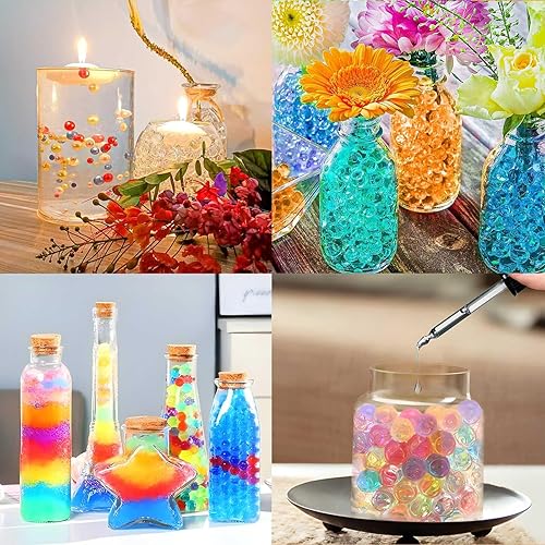 TUMYBCC 6 000 Perles d'eau pour Vase décoratif - 50 g - pour Bougies flottantes, Plantes, Fleurs dans des vases, Centre de Mariage - Remplissage de Vase - Transparent - Nail Gallerys
