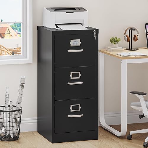 YITAHOME classeurs, Acier allié, Noir, 45,8 x 45 x 103cm(L x W x H) - Nail Gallerys