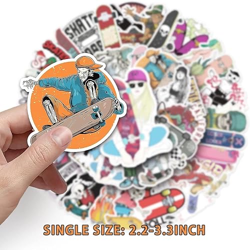 ANROI 100 PCS autocollants pour skateboard - Adhésifs pour scrapbooking, skateboard, voiture, bagages Cadeau parfait pour, adolescents et adultes - Nail Gallerys