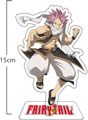 Zhongkaihua Figurine de fée de l'anime Lucy/Natsu/Erza en acrylique sur pied, figurine de Fairy Tail Merch en acrylique sur pied, collection de figurines de décoration de bureau - Nail Gallerys