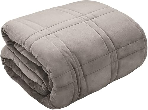 Couverture lestée en velours pour thérapie, anxiété sensorielle, autisme, insomnie, soulagement du stress, couverture lourde pour un excellent sommeil, confortable, douce et relaxante (rose pâle, 125 - Nail Gallerys